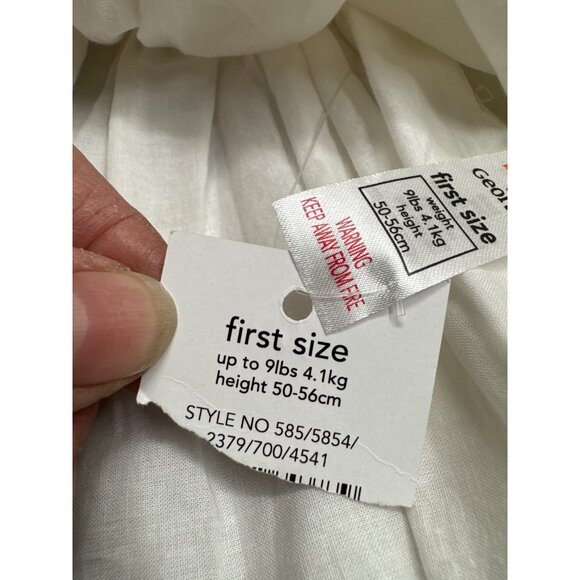 George Disney Baby Winnie The Pooh Dress First Size 50-56cm Cream White Flower C - Picture 5 of 11